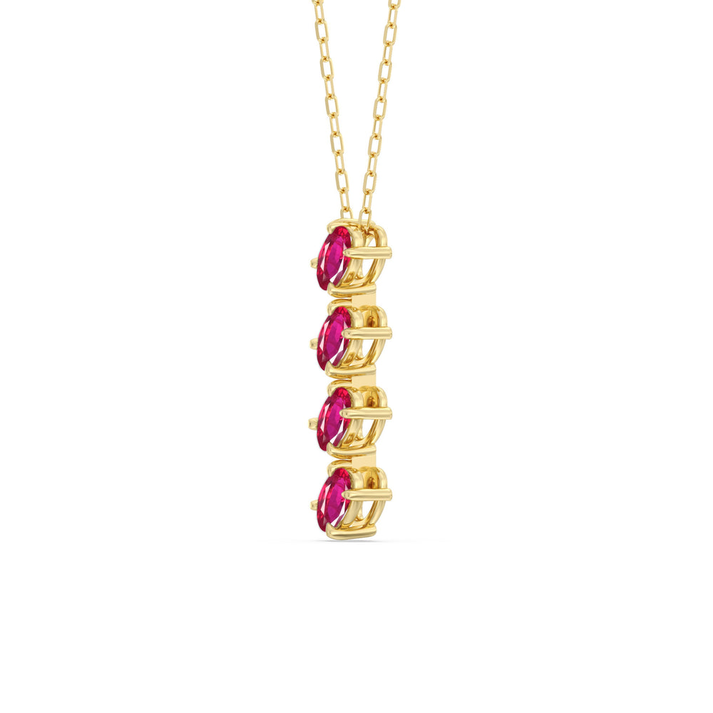 Ruby Cascade NecklaceTest Drashya with 14KT Yellow Gold Cut Diamond in 14KT Yellow Gold view 2
