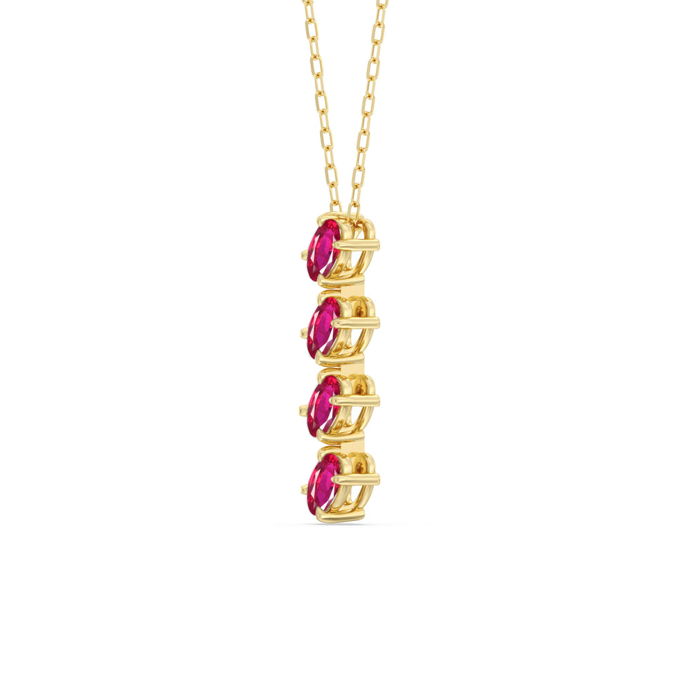 Ruby Cascade Necklace with 14KT Yellow Gold Cut Diamond in 14KT Yellow Gold view 2
