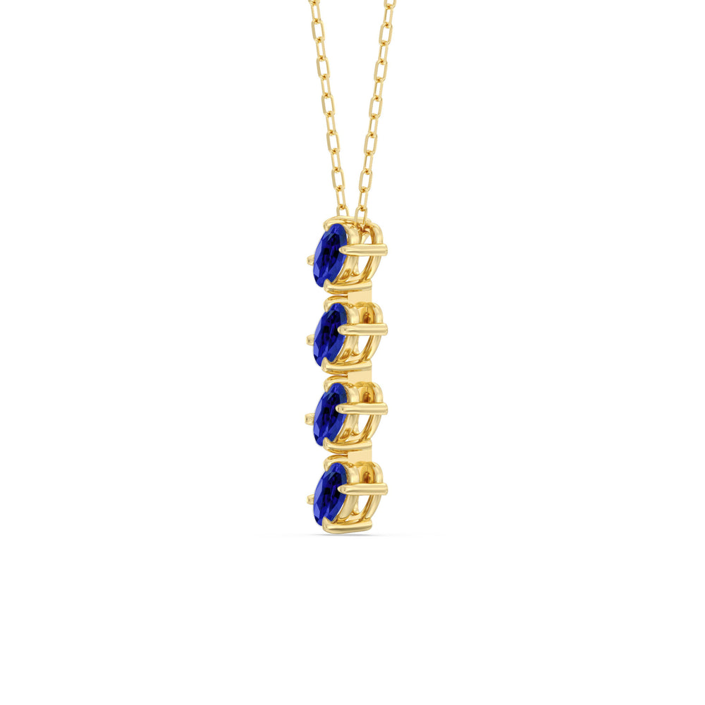 Sapphire Cascade Necklace with 14KT Yellow Gold Cut Diamond in 14KT Yellow Gold view 2
