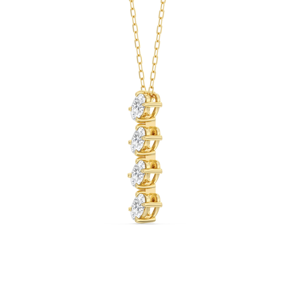 Cascade Diamond Necklace with 14KT Yellow Gold / Lab / 1 Cut Diamond in 14KT Yellow Gold / Lab / 1 view 2

