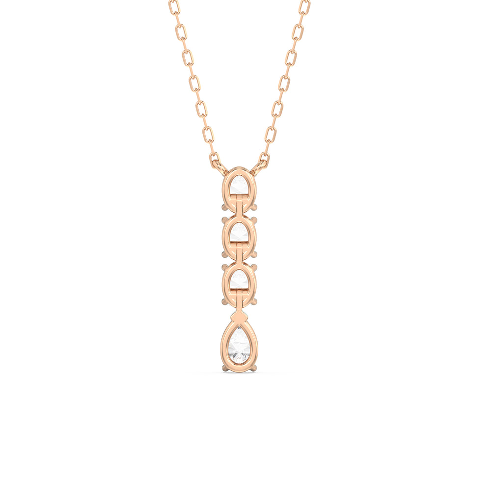 Etheral Elegance Diamond Necklace with 14KT Rose Gold / Lab / 1 Cut Diamond in 14KT Rose Gold / Lab / 1 view 6
