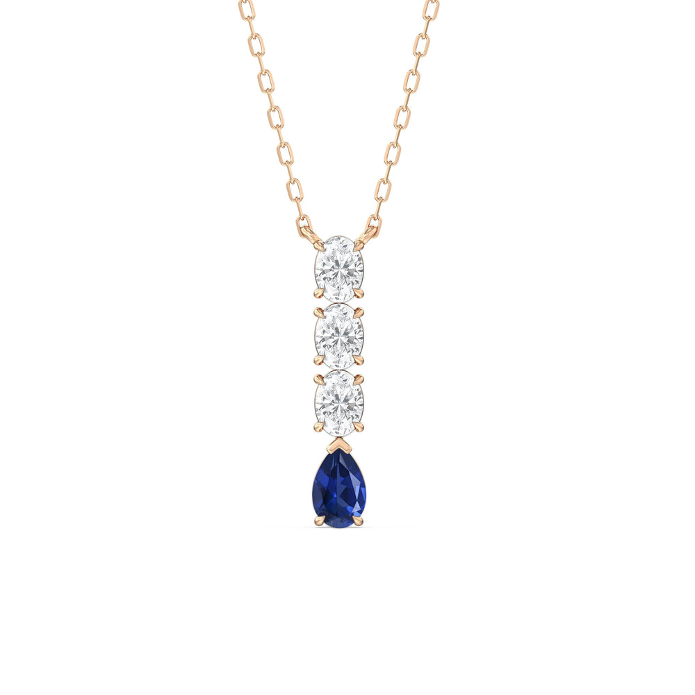 Sapphire And Diamond Etheral Elegance NecklaceTest Drashya with 14KT Rose Gold Cut Diamond in 14KT Rose Gold view 1
