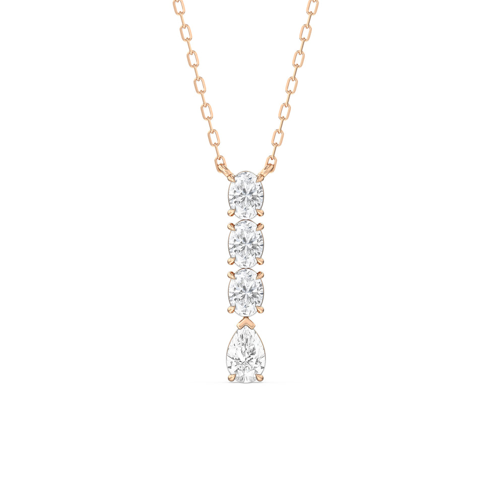 Etheral Elegance Diamond Necklace with 14KT Rose Gold / Lab / 1 Cut Diamond in 14KT Rose Gold / Lab / 1 view 1
