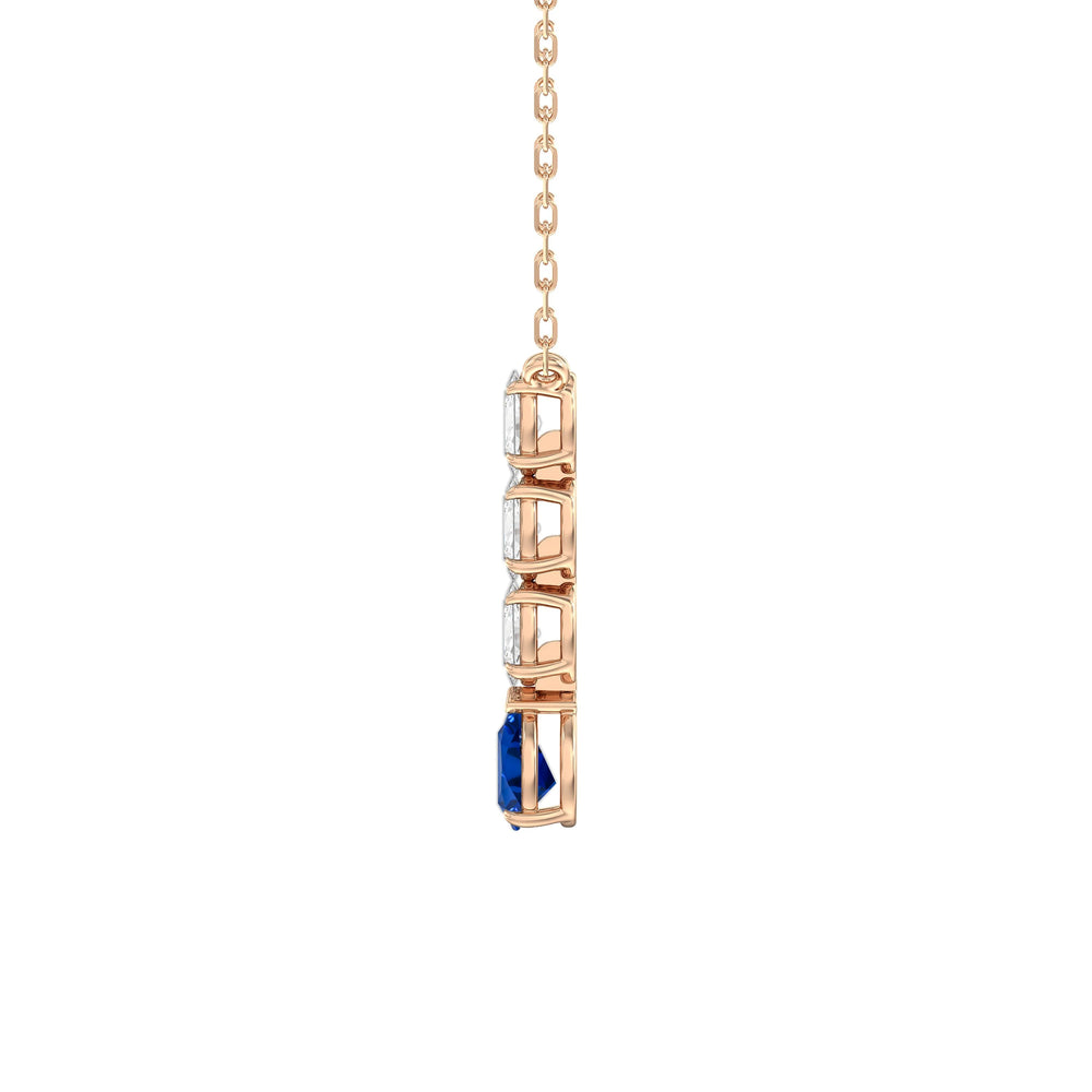 Sapphire And Diamond Etheral Elegance NecklaceTest Drashya with 14KT Rose Gold Cut Diamond in 14KT Rose Gold view 3
