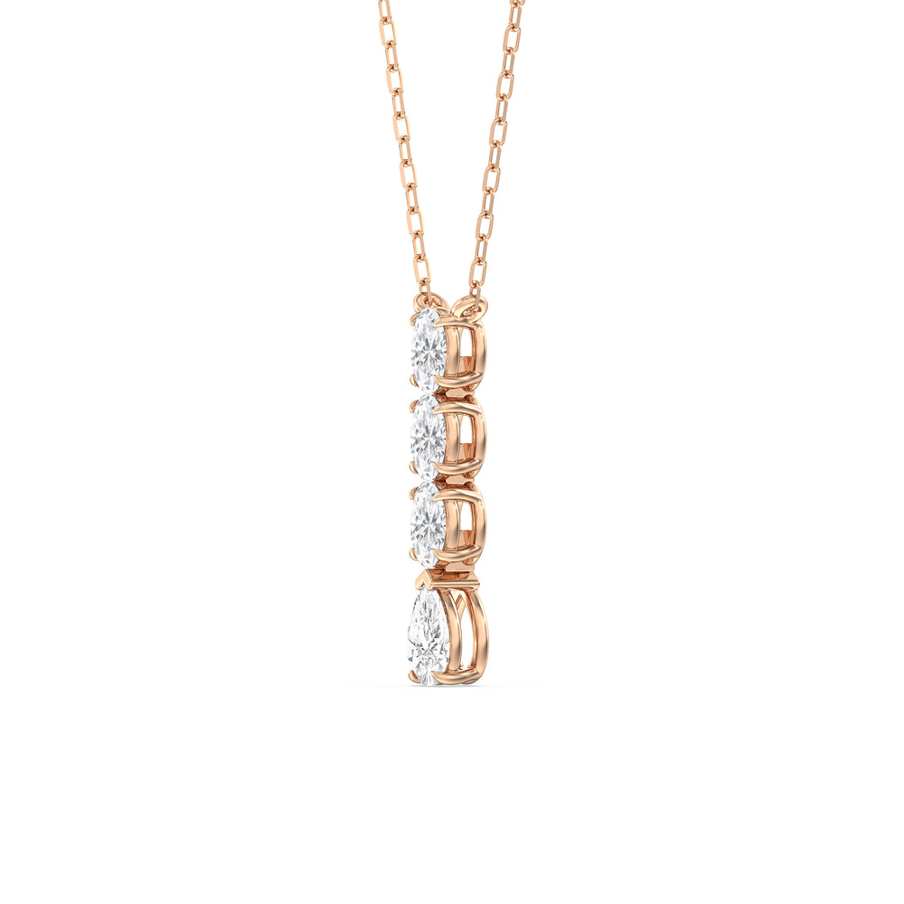 Etheral Elegance Diamond Necklace with 14KT Rose Gold / Lab / 1 Cut Diamond in 14KT Rose Gold / Lab / 1 view 2
