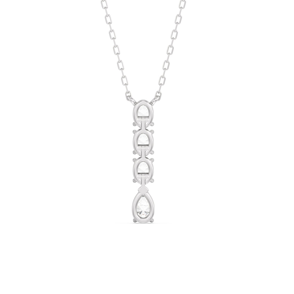 Etheral Elegance Diamond Necklace with Sterling Silver / Lab / 1 Cut Diamond in 14KT Sterling Silver / Lab / 1 view 6
