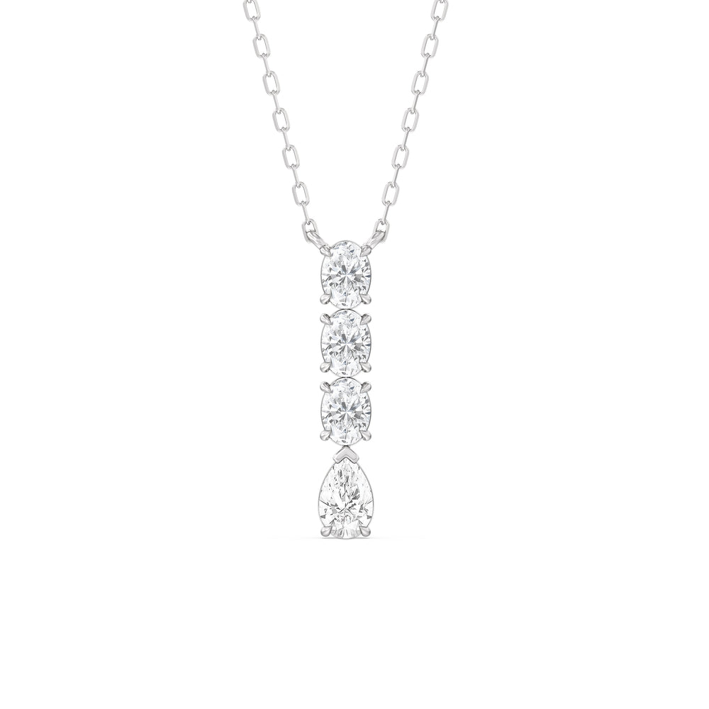 Etheral Elegance Diamond Necklace with Sterling Silver / Lab / 1 Cut Diamond in 14KT Sterling Silver / Lab / 1 view 1

