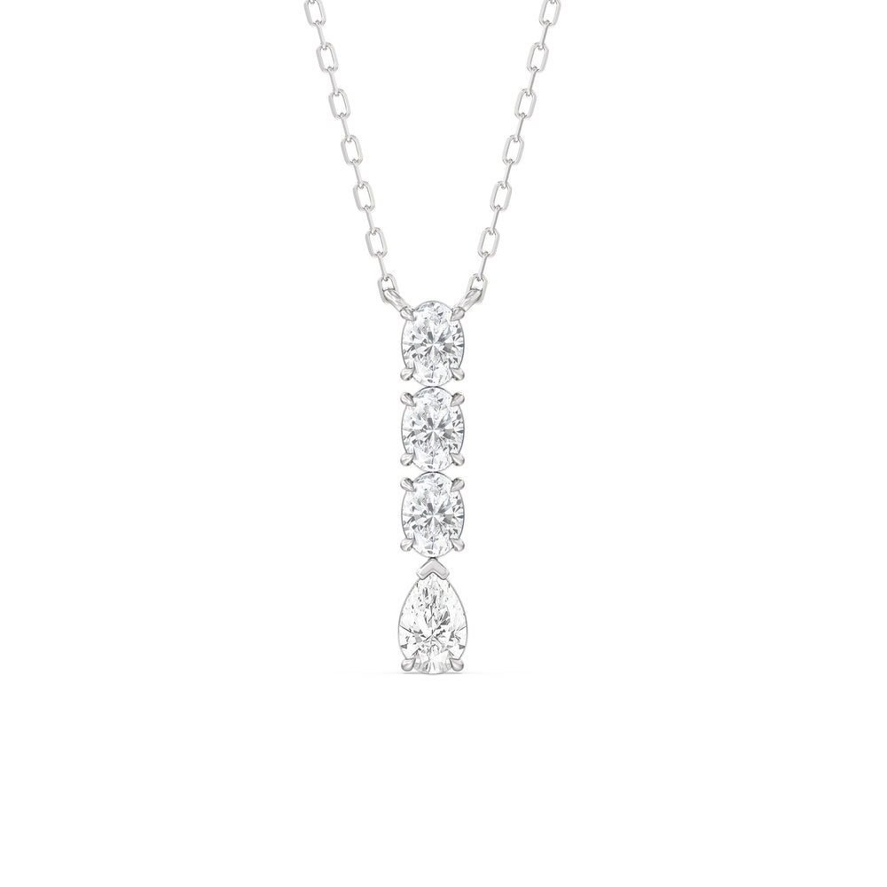 Etheral Elegance Diamond Necklace with 14KT White Gold / Lab / 1 Cut Diamond in 14KT White Gold / Lab / 1 view 1

