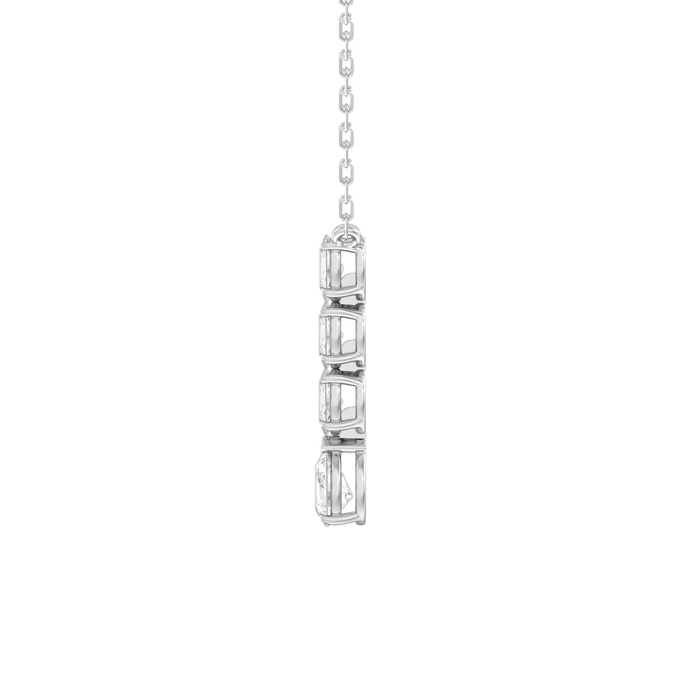 Etheral Elegance Diamond Necklace with Sterling Silver / Lab / 1 Cut Diamond in 14KT Sterling Silver / Lab / 1 view 5
