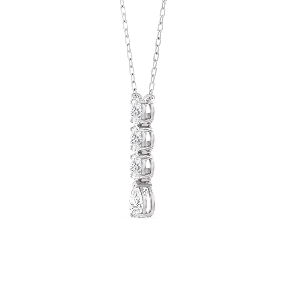Etheral Elegance Diamond Necklace with 14KT White Gold / Lab / 1 Cut Diamond in 14KT White Gold / Lab / 1 view 2
