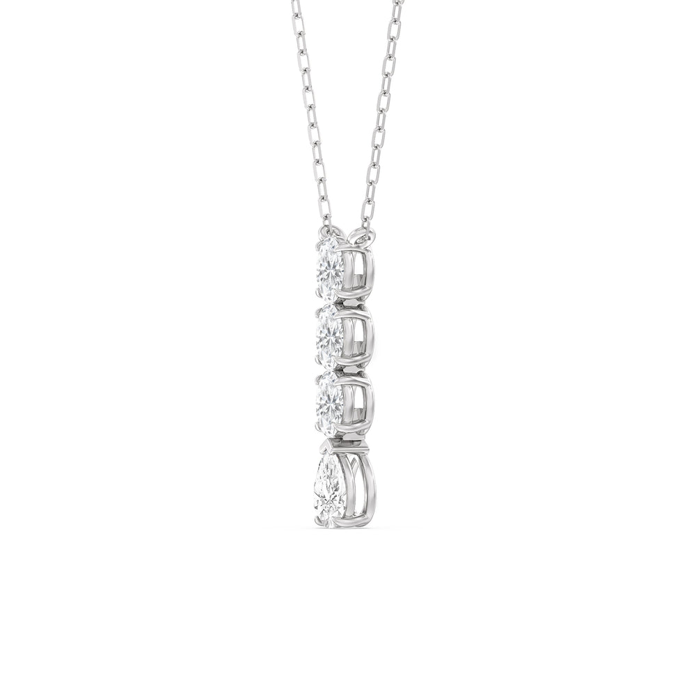 Etheral Elegance Diamond Necklace with Sterling Silver / Lab / 1 Cut Diamond in 14KT Sterling Silver / Lab / 1 view 2
