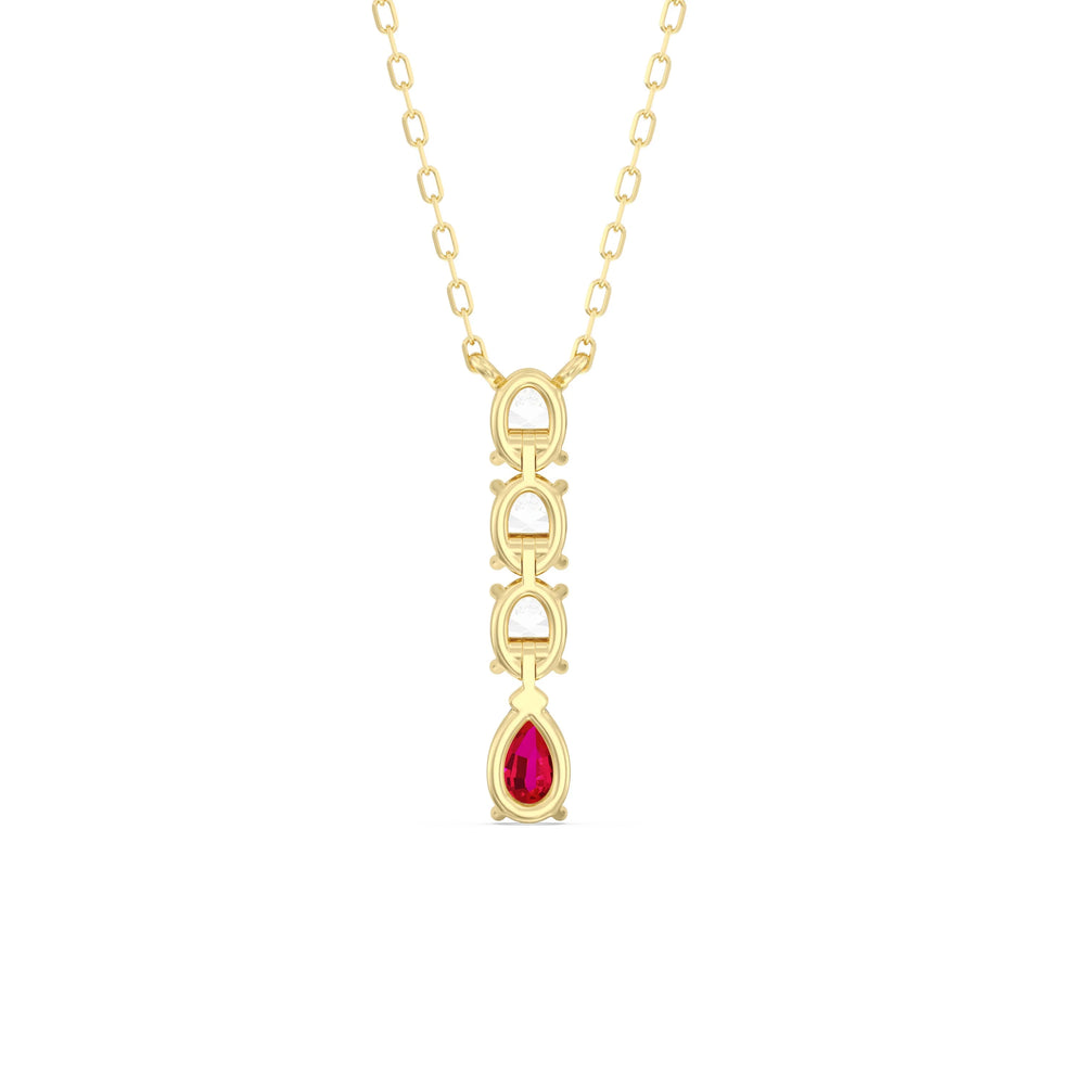 Ruby And Diamond Etheral Elegance NecklaceTest Drashya with 14KT Yellow Gold Cut Diamond in 14KT Yellow Gold view 4
