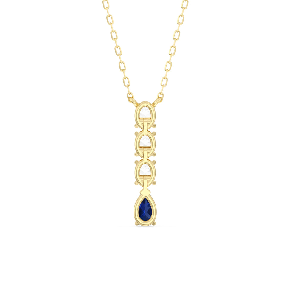 Sapphire And Diamond Etheral Elegance NecklaceTest Drashya with 14KT Yellow Gold Cut Diamond in 14KT Yellow Gold view 4
