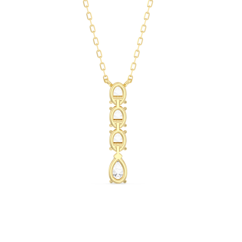 Etheral Elegance Diamond Necklace with 14KT Yellow Gold / Lab / 1 Cut Diamond in 14KT Yellow Gold / Lab / 1 view 6
