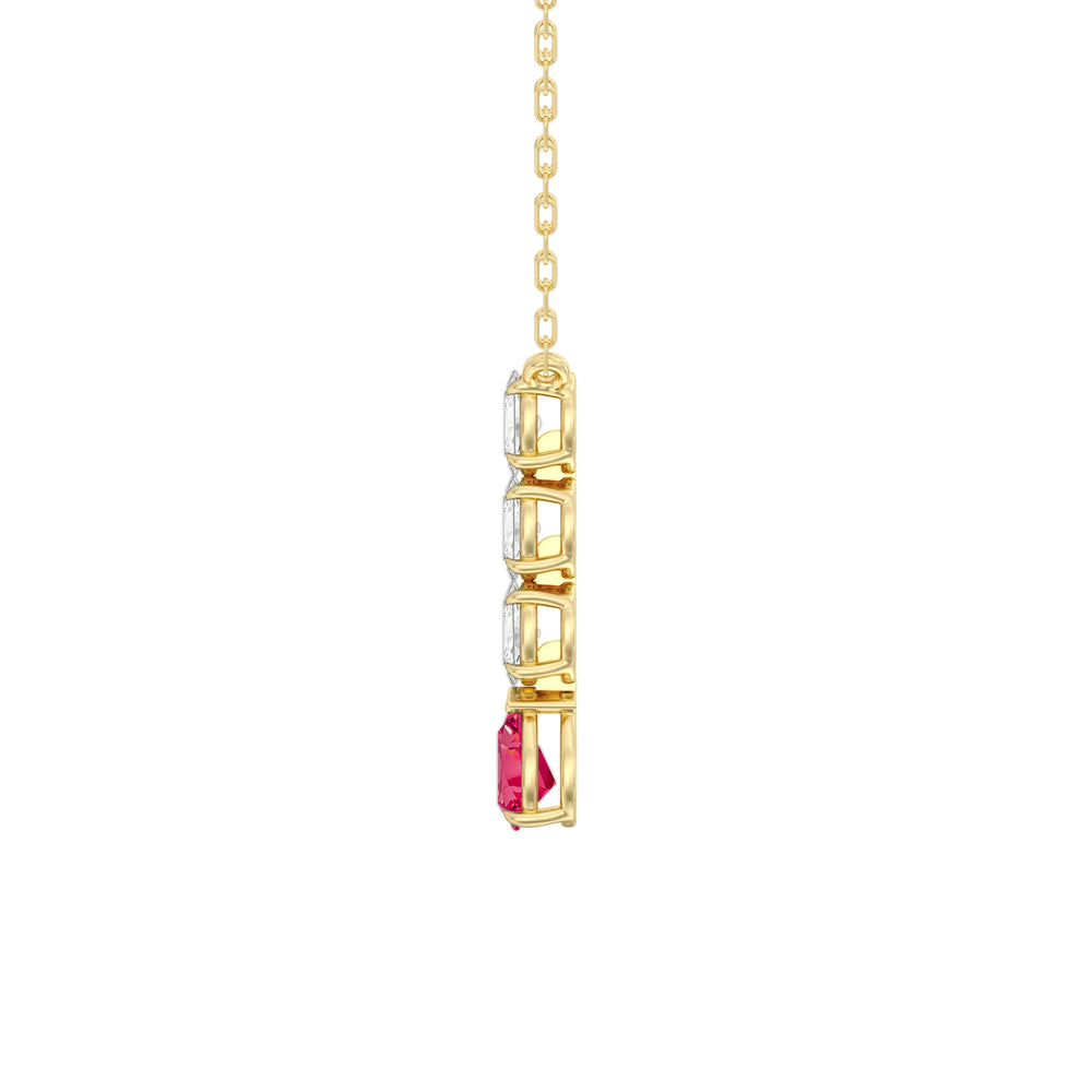 Ruby And Diamond Etheral Elegance NecklaceTest Drashya with 14KT Yellow Gold Cut Diamond in 14KT Yellow Gold view 3
