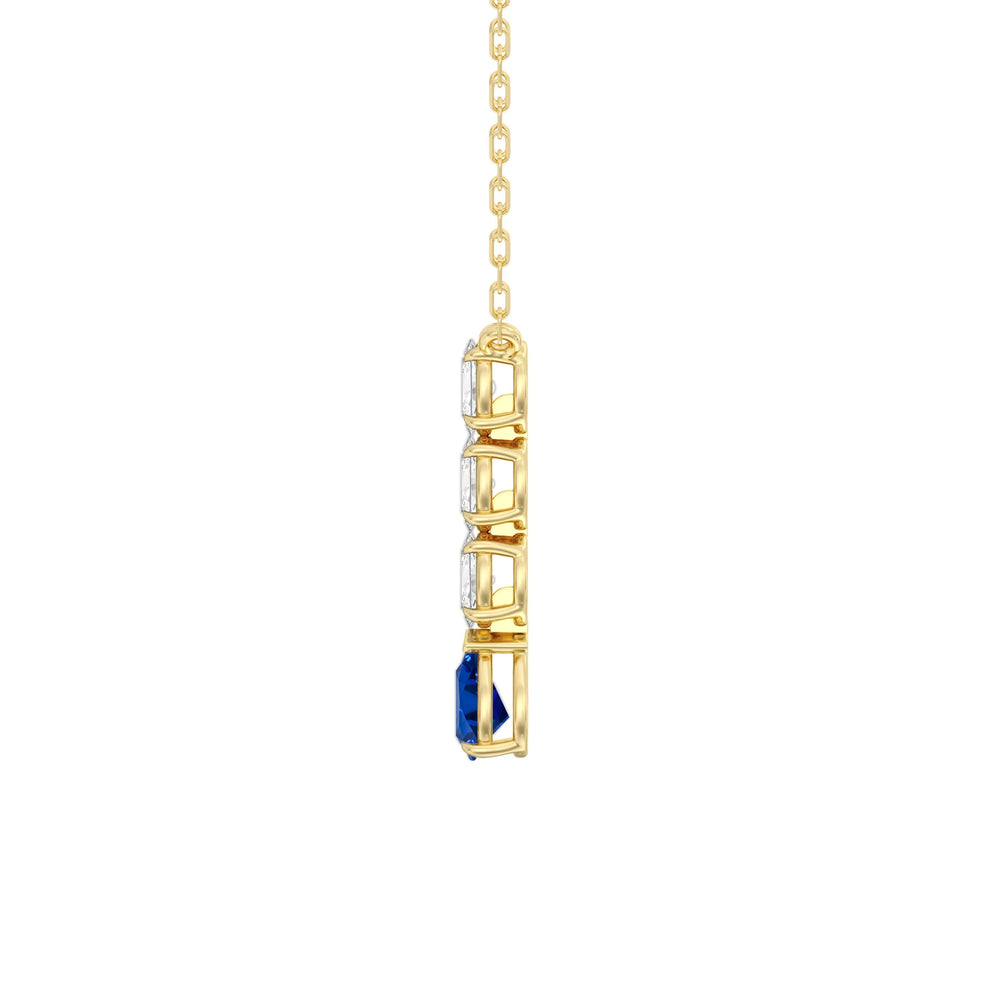 Sapphire And Diamond Etheral Elegance NecklaceTest Drashya with 14KT Yellow Gold Cut Diamond in 14KT Yellow Gold view 3
