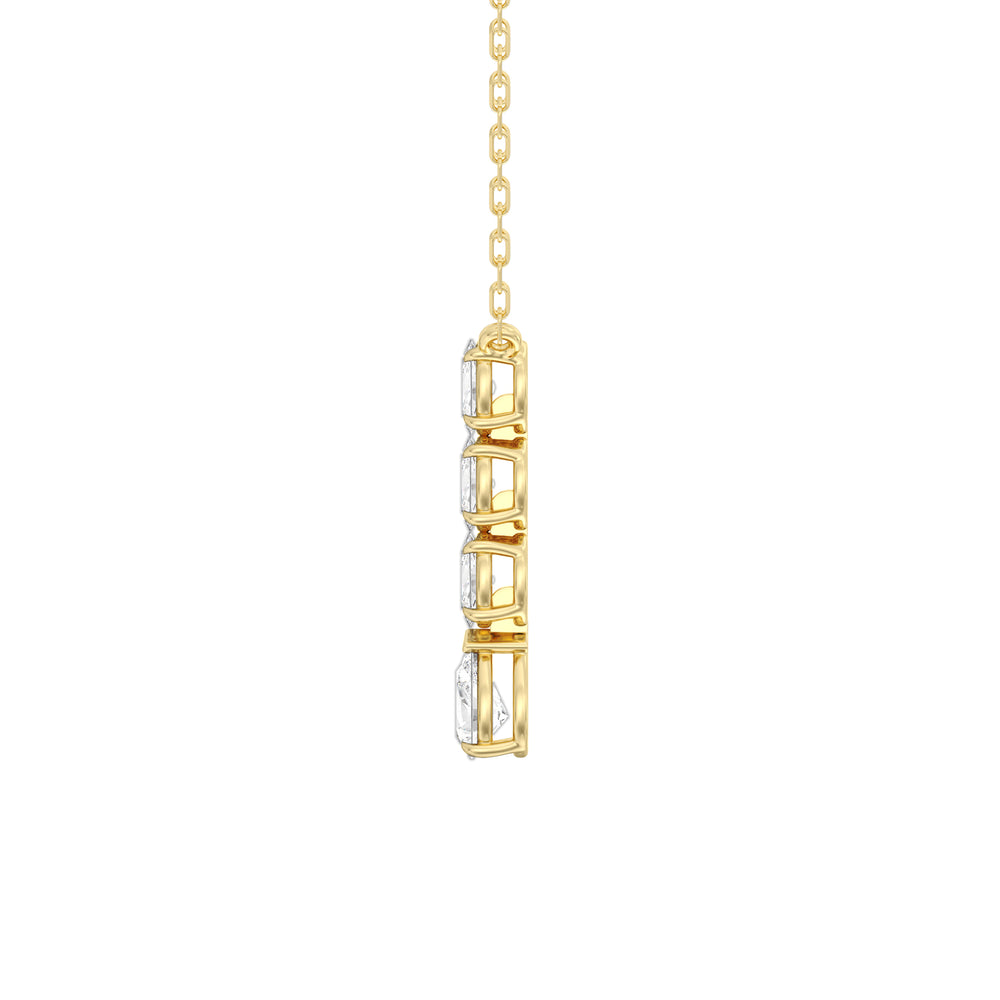 Etheral Elegance Diamond Necklace with 14KT Yellow Gold / Lab / 1 Cut Diamond in 14KT Yellow Gold / Lab / 1 view 4
