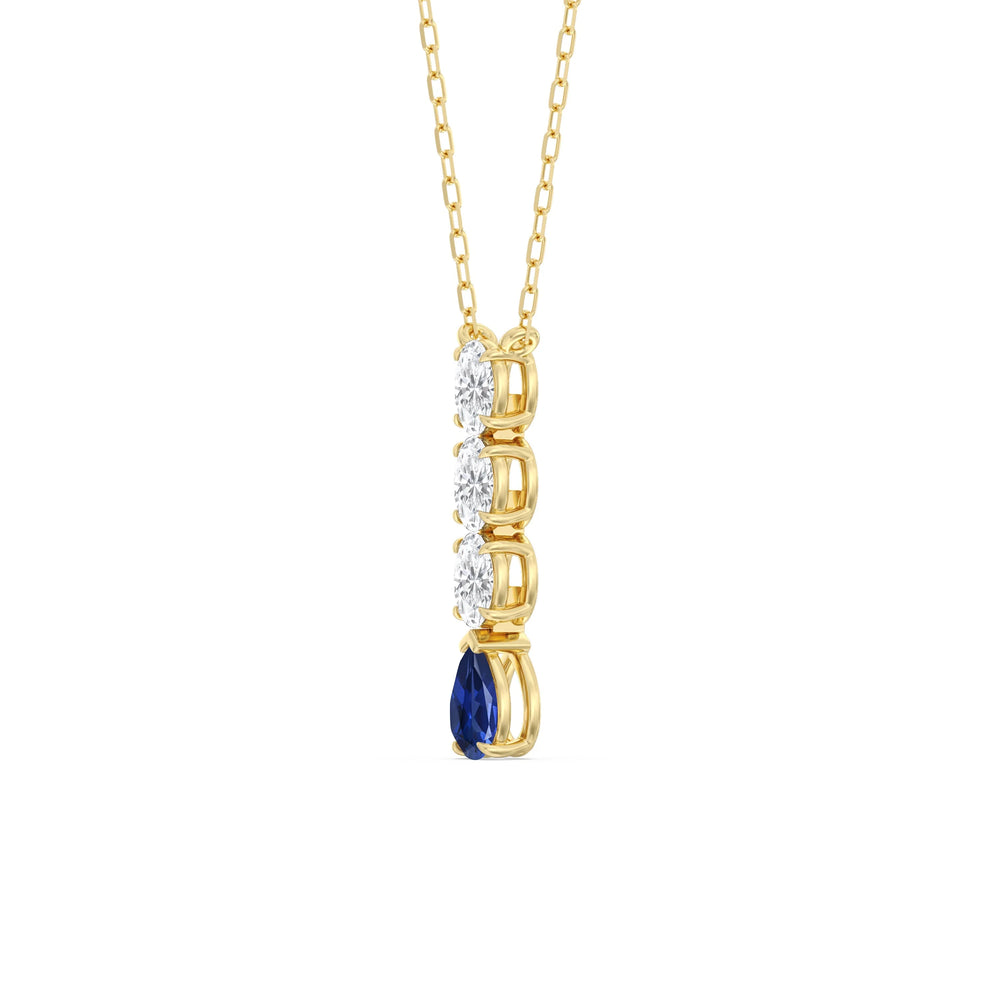 Sapphire And Diamond Etheral Elegance NecklaceTest Drashya with 14KT Yellow Gold Cut Diamond in 14KT Yellow Gold view 2
