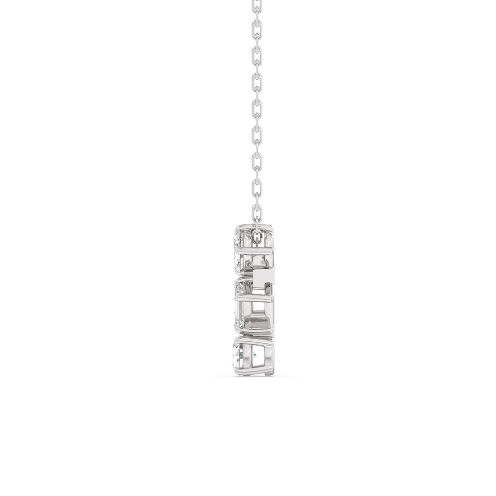 Sleek Sparkle Diamond Necklace with Sterling Silver / Lab / 3/4 Cut Diamond in 14KT Sterling Silver / Lab / 3/4 view 5
