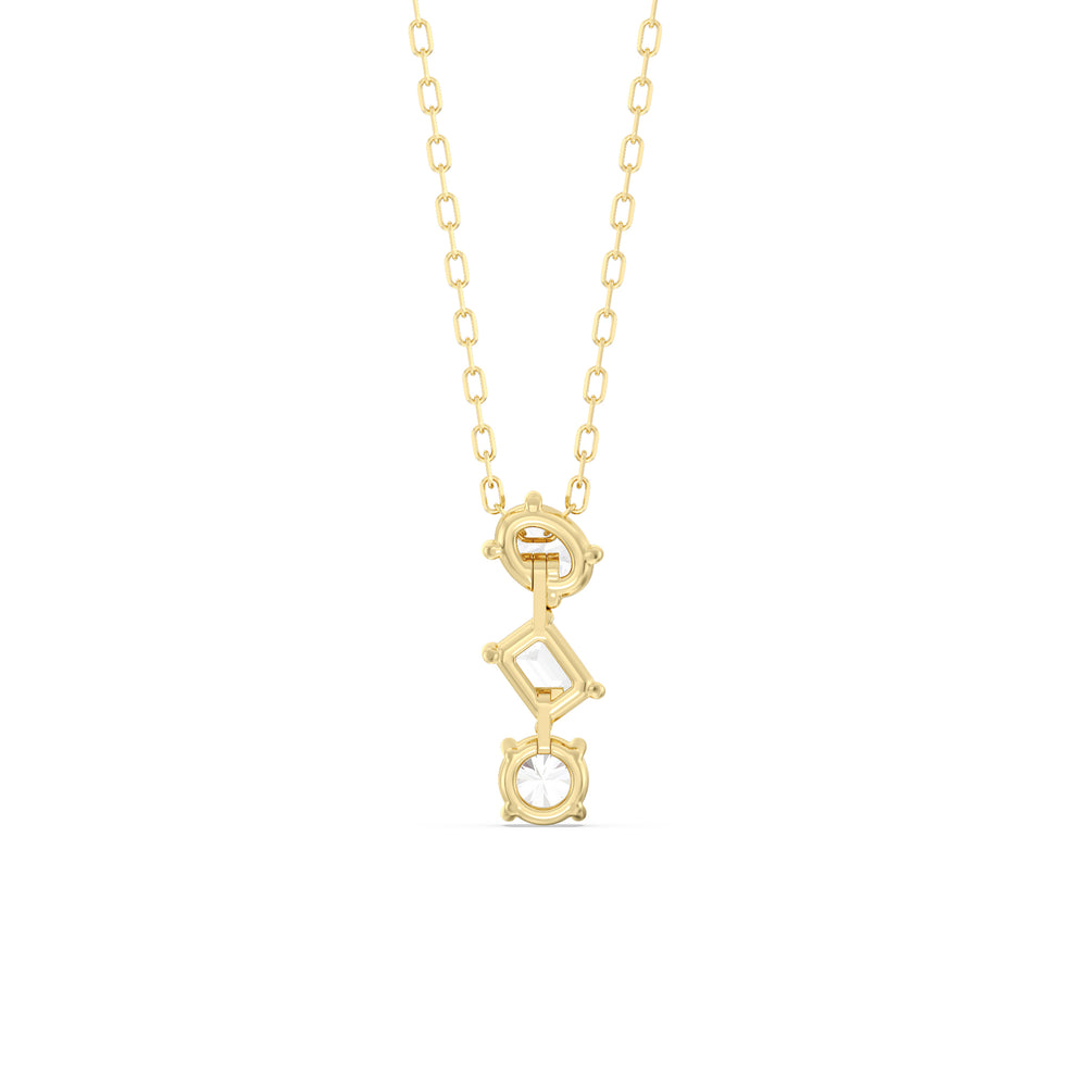 Sleek Sparkle Diamond Necklace with 14KT Yellow Gold / Lab / 3/4 Cut Diamond in 14KT Yellow Gold / Lab / 3/4 view 6
