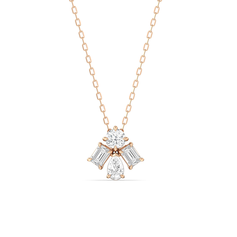 Gleaming Galaxy Diamond Necklace with 14KT Rose Gold / Lab / 1 Cut Diamond in 14KT Rose Gold / Lab / 1 view 1
