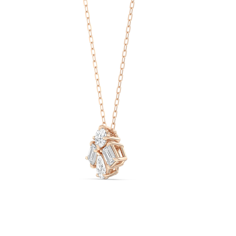 Gleaming Galaxy Diamond Necklace with 14KT Rose Gold / Lab / 1 Cut Diamond in 14KT Rose Gold / Lab / 1 view 2
