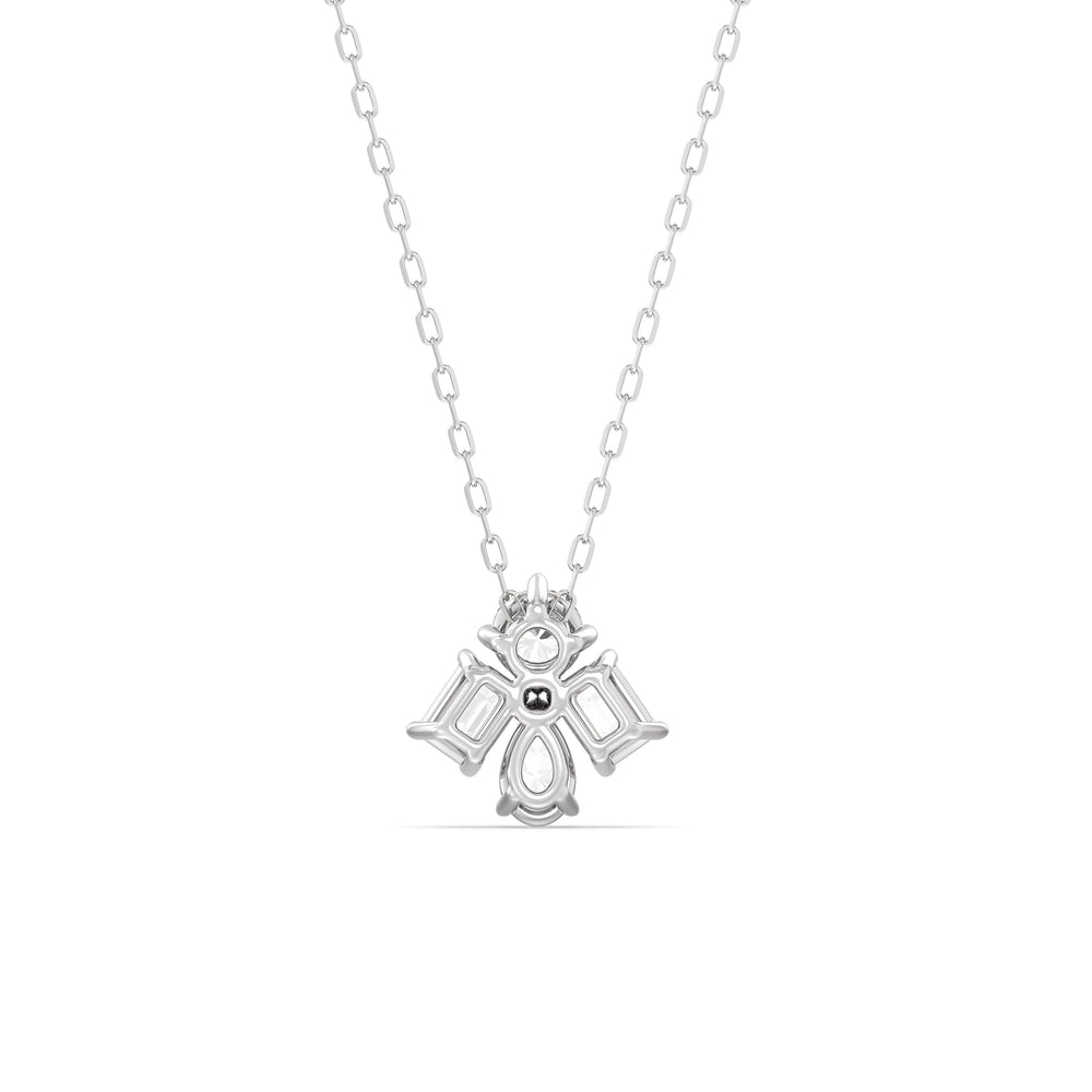 Sapphire and Diamond Gleaming Galaxy Necklace with Sterling Silver Cut Diamond in 14KT Sterling Silver view 4
