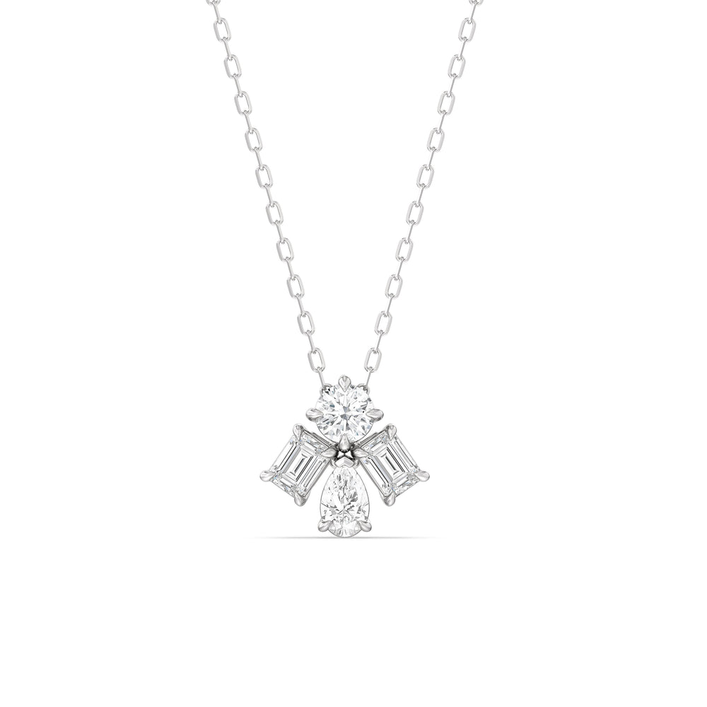 Gleaming Galaxy Diamond Necklace with Sterling Silver / Lab / 1 Cut Diamond in 14KT Sterling Silver / Lab / 1 view 1
