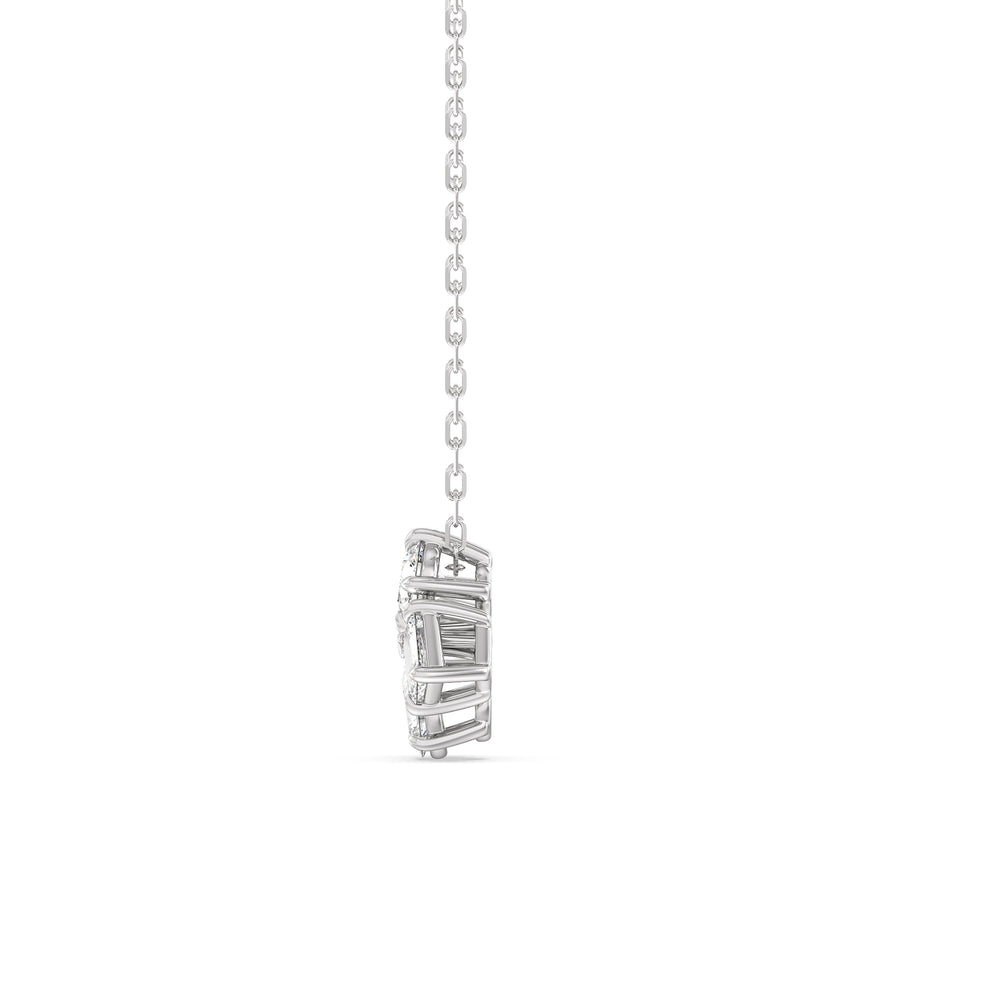 Sapphire and Diamond Gleaming Galaxy Necklace with Sterling Silver Cut Diamond in 14KT Sterling Silver view 3

