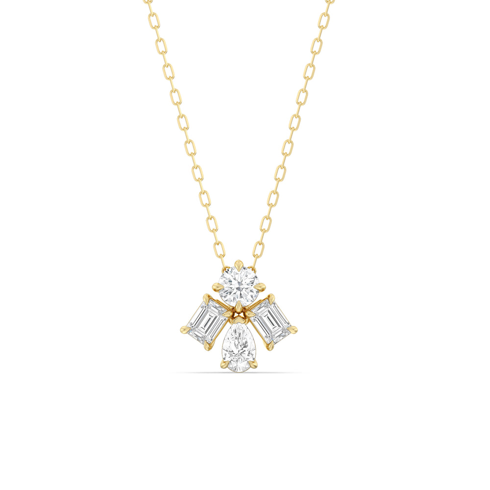 Gleaming Galaxy Diamond Necklace with 14KT Yellow Gold / Lab / 1 Cut Diamond in 14KT Yellow Gold / Lab / 1 view 1
