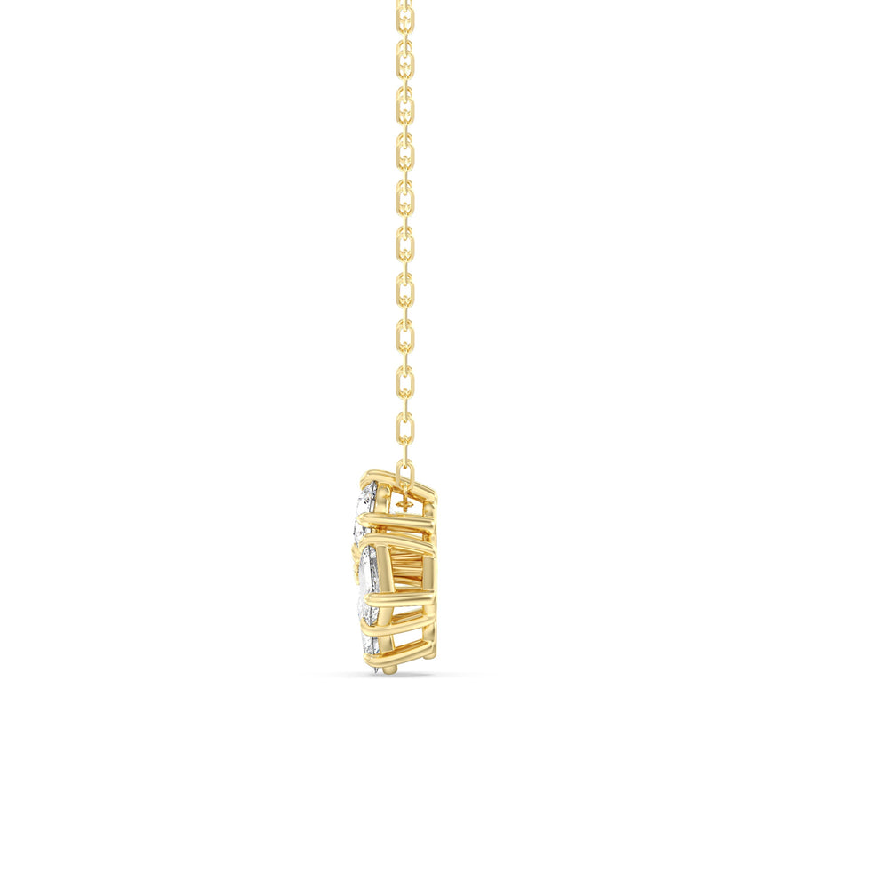 Sapphire and Diamond Gleaming Galaxy Necklace with 14KT Yellow Gold Cut Diamond in 14KT Yellow Gold view 3
