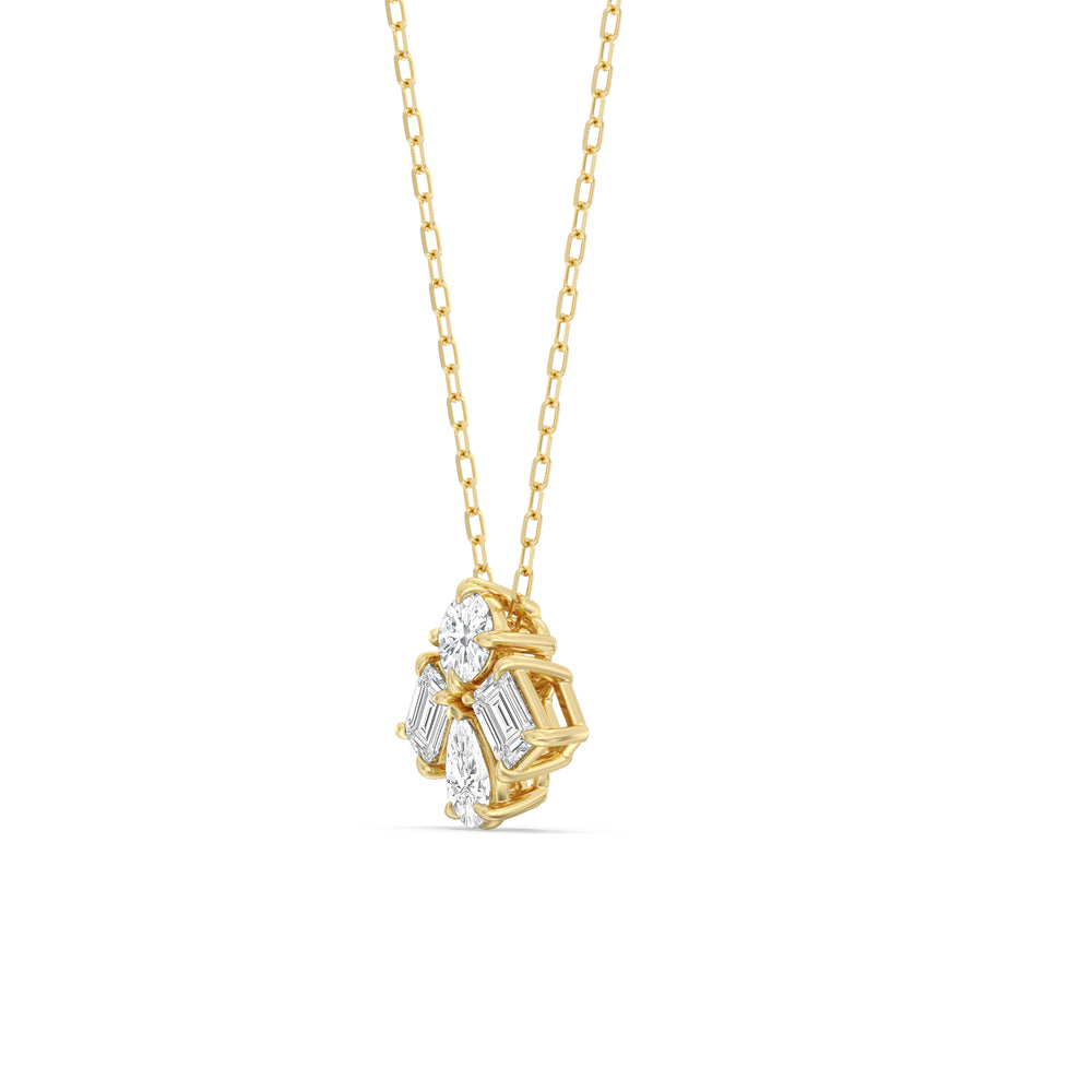 Gleaming Galaxy Diamond Necklace with 14KT Yellow Gold / Lab / 1 Cut Diamond in 14KT Yellow Gold / Lab / 1 view 2
