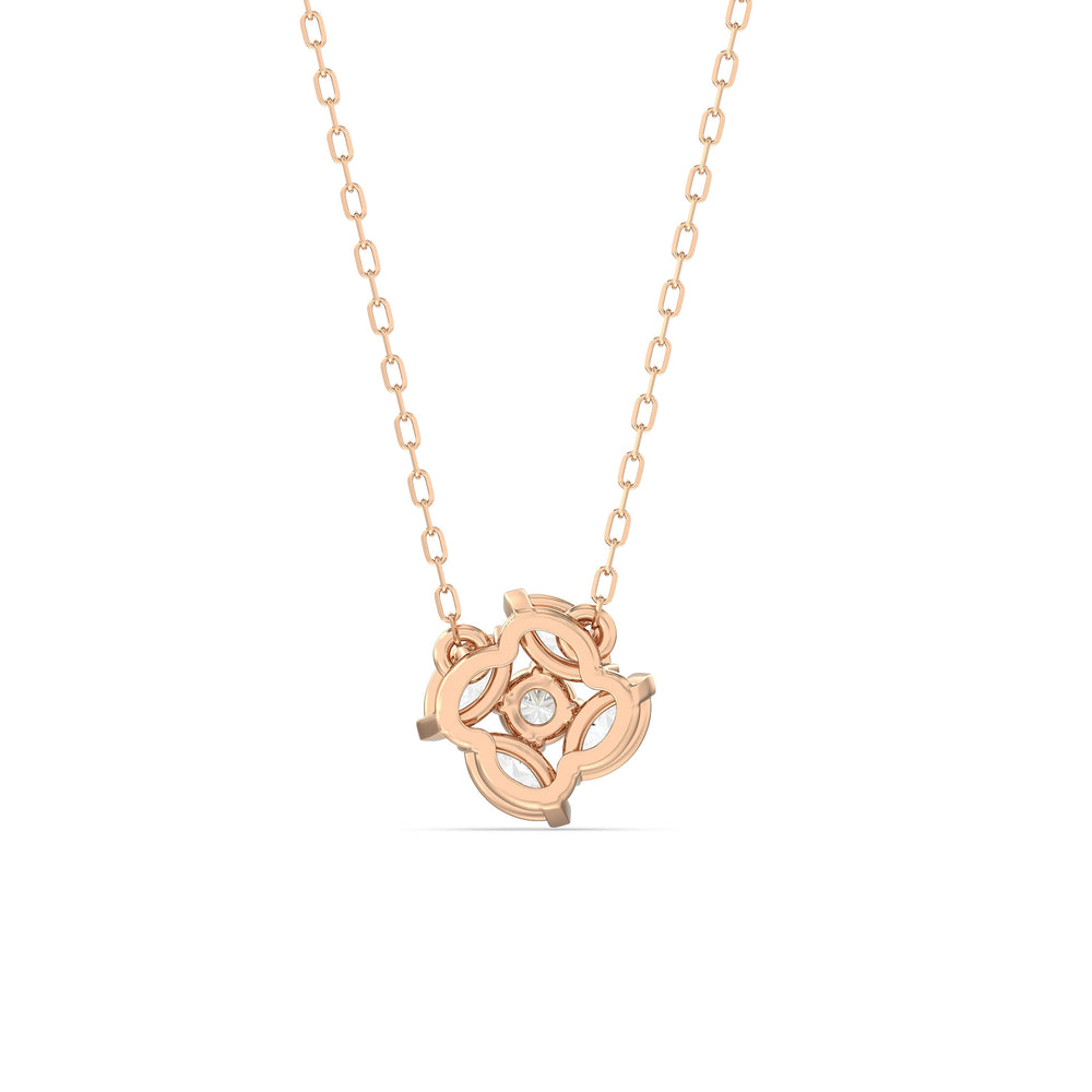 Hydrangea Necklace with 14KT Rose Gold / Lab / 1 Cut Diamond in 14KT Rose Gold / Lab / 1 view 6
