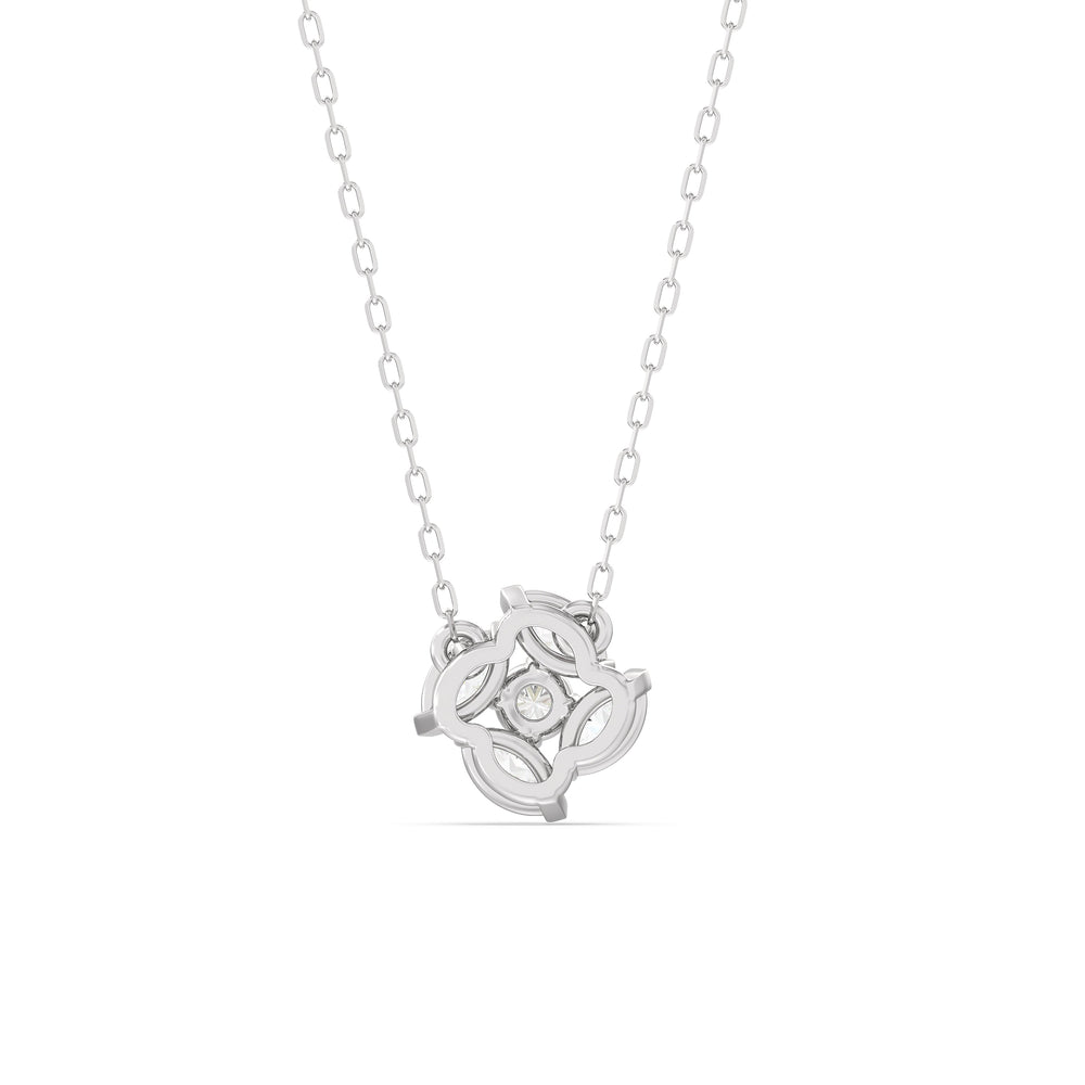 Hydrangea Necklace with 14KT White Gold / Lab / 1 Cut Diamond in 14KT White Gold / Lab / 1 view 6
