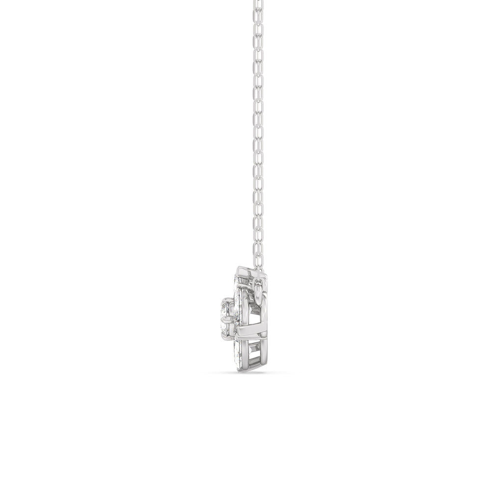 Hydrangea Necklace with 14KT White Gold / Lab / 1 Cut Diamond in 14KT White Gold / Lab / 1 view 5
