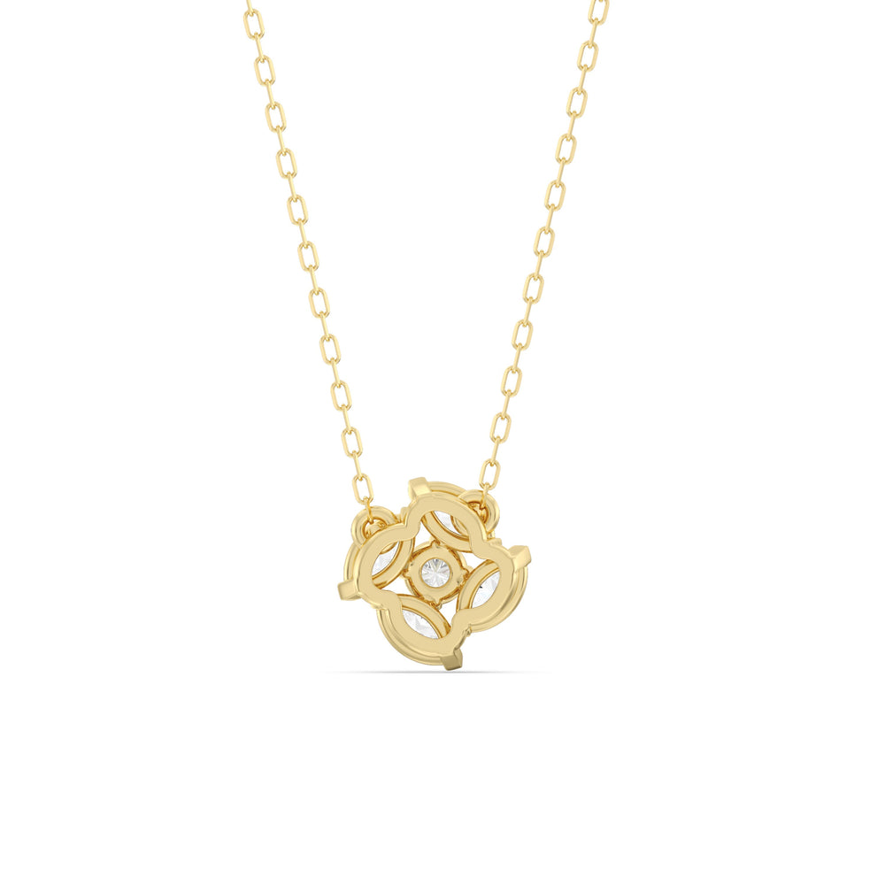 Hydrangea Necklace with 14KT Yellow Gold / Lab / 1 Cut Diamond in 14KT Yellow Gold / Lab / 1 view 6
