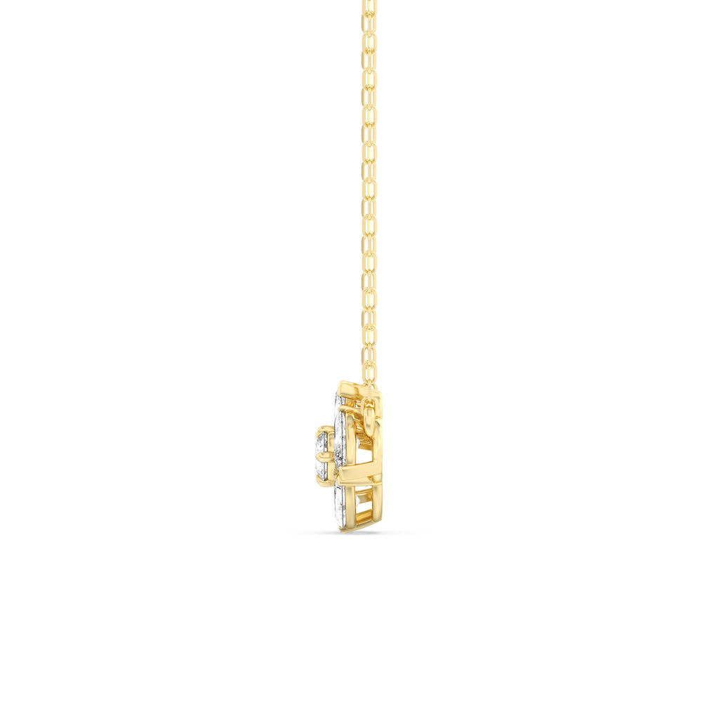 Hydrangea Necklace with 14KT Yellow Gold / Lab / 1 Cut Diamond in 14KT Yellow Gold / Lab / 1 view 5
