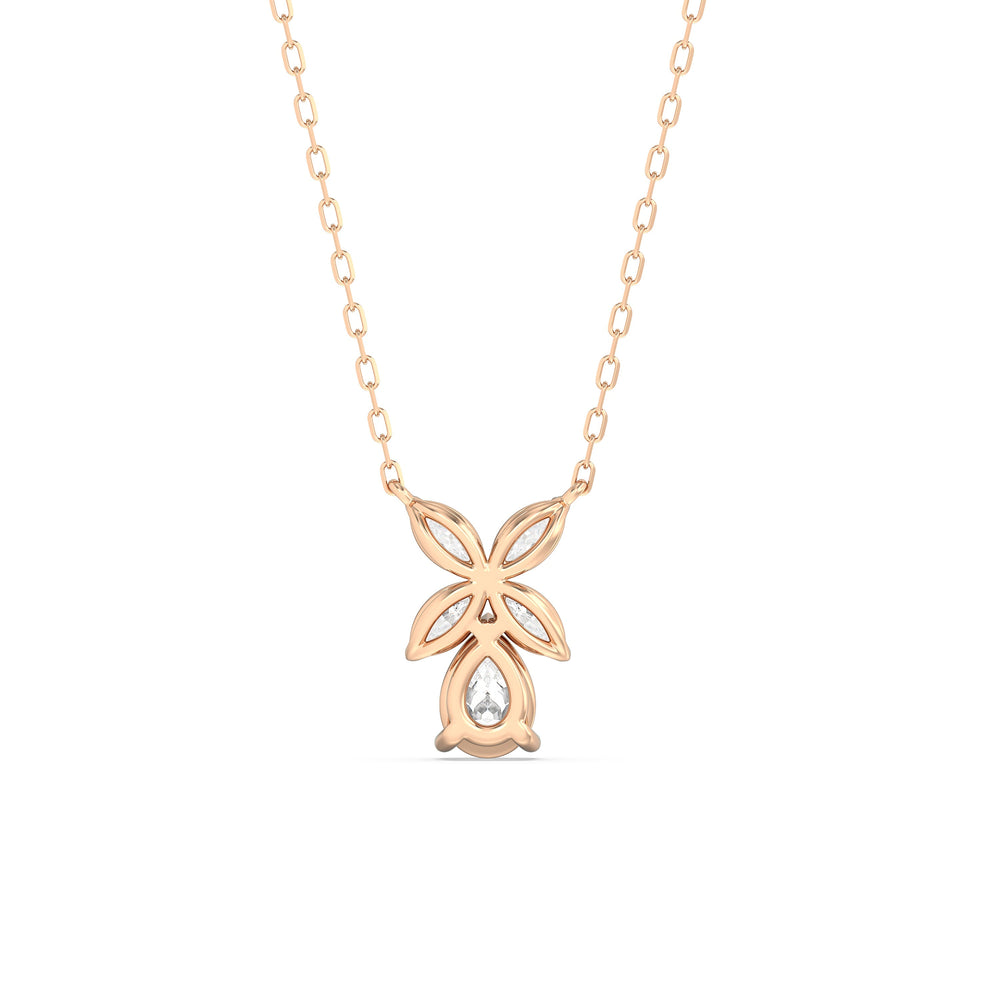 Tulip Drop Necklace with 14KT Rose Gold / Lab / 1 Cut Diamond in 14KT Rose Gold / Lab / 1 view 6
