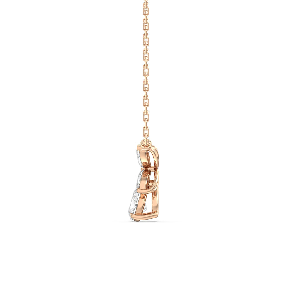 Tulip Drop Necklace with 14KT Rose Gold / Lab / 1 Cut Diamond in 14KT Rose Gold / Lab / 1 view 5
