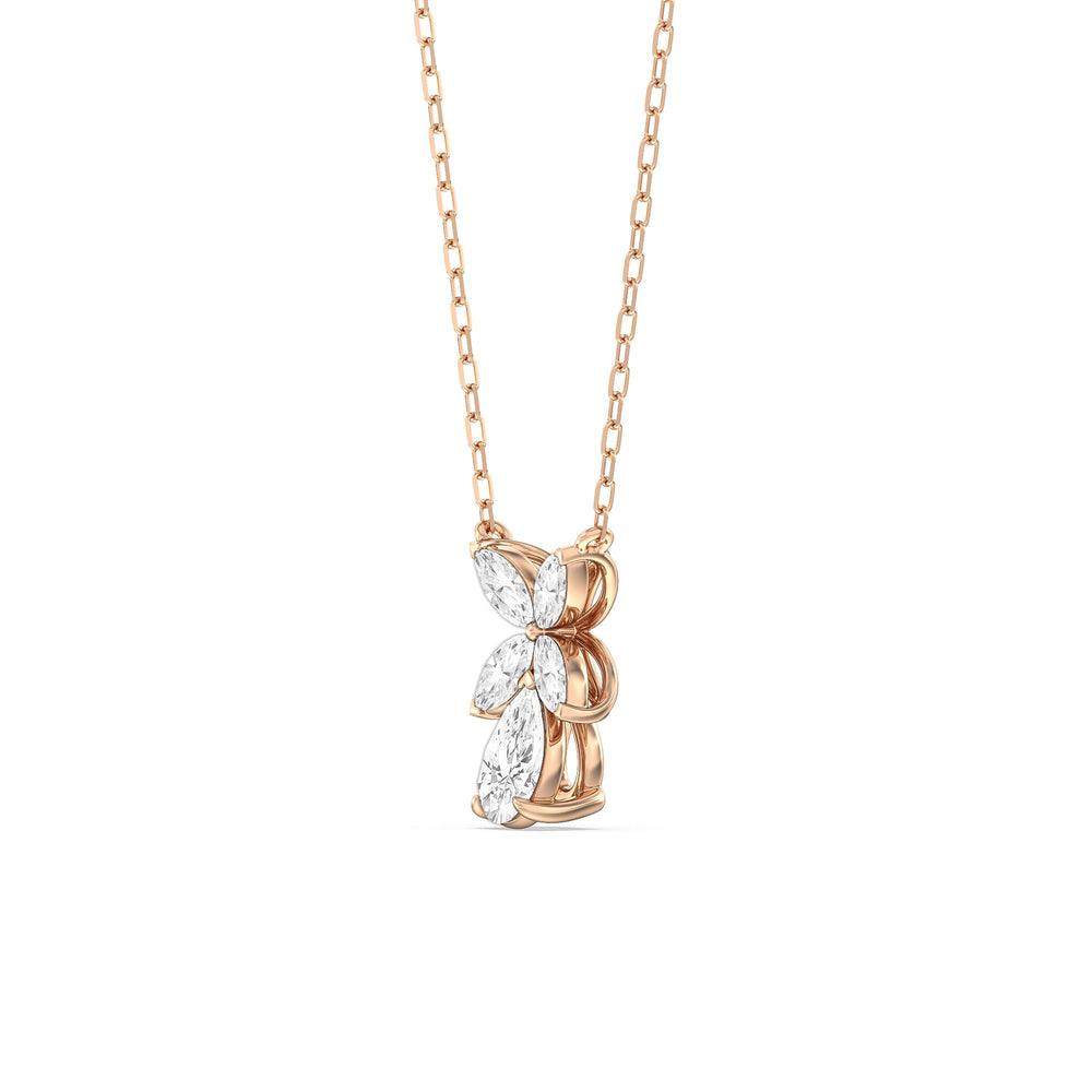 Tulip Drop Necklace with 14KT Rose Gold / Lab / 1 Cut Diamond in 14KT Rose Gold / Lab / 1 view 2
