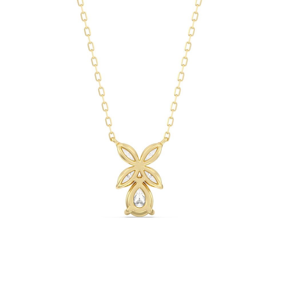 Tulip Drop Necklace with 14KT Yellow Gold / Lab / 1 Cut Diamond in 14KT Yellow Gold / Lab / 1 view 6
