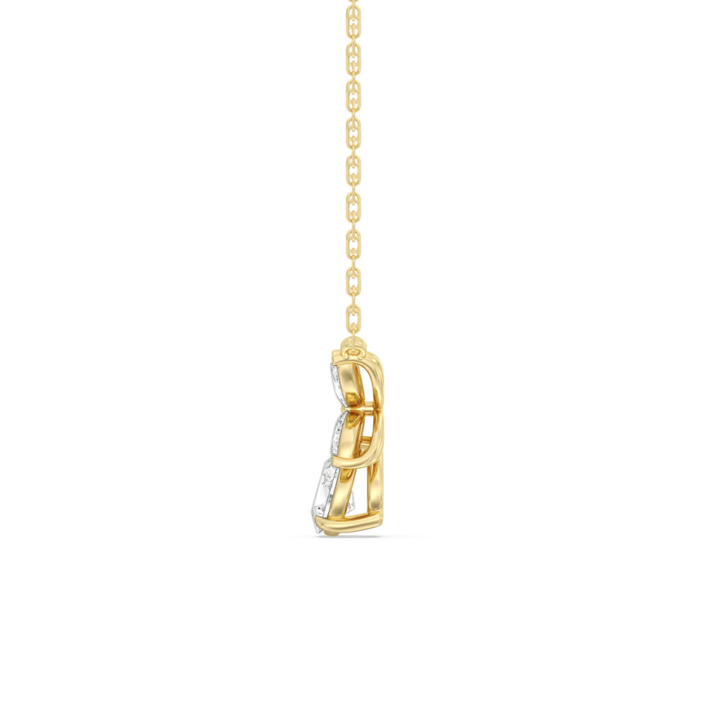 Tulip Drop Necklace with 14KT Yellow Gold / Lab / 1 Cut Diamond in 14KT Yellow Gold / Lab / 1 view 5
