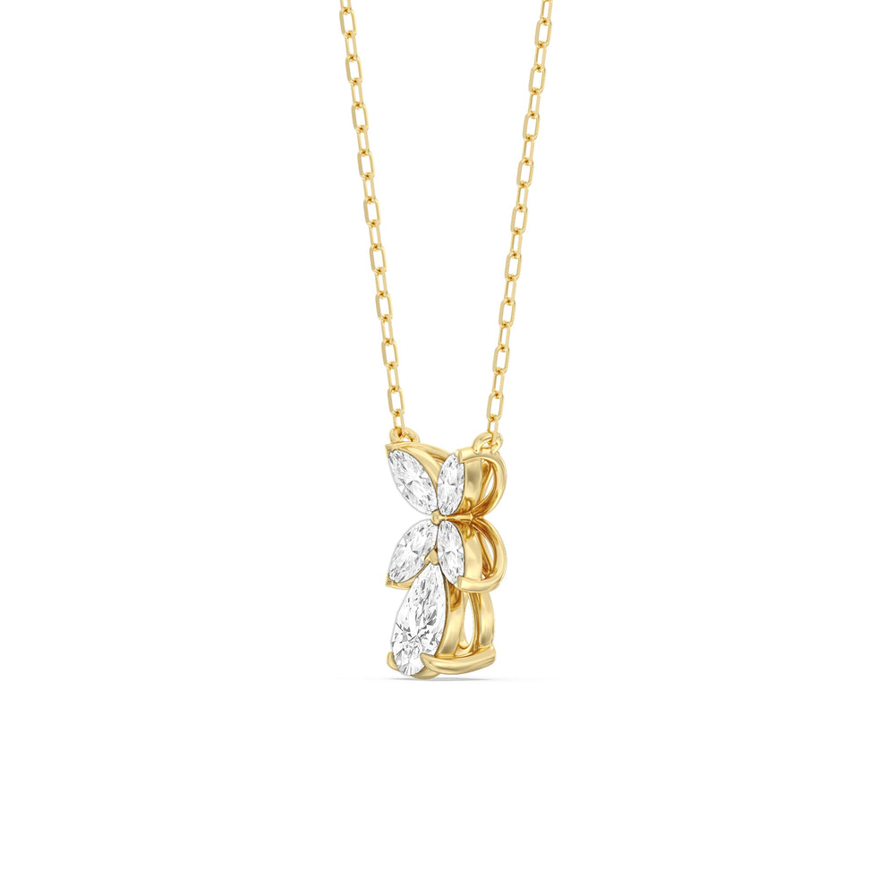 Tulip Drop Necklace with 14KT Yellow Gold / Lab / 1 Cut Diamond in 14KT Yellow Gold / Lab / 1 view 2
