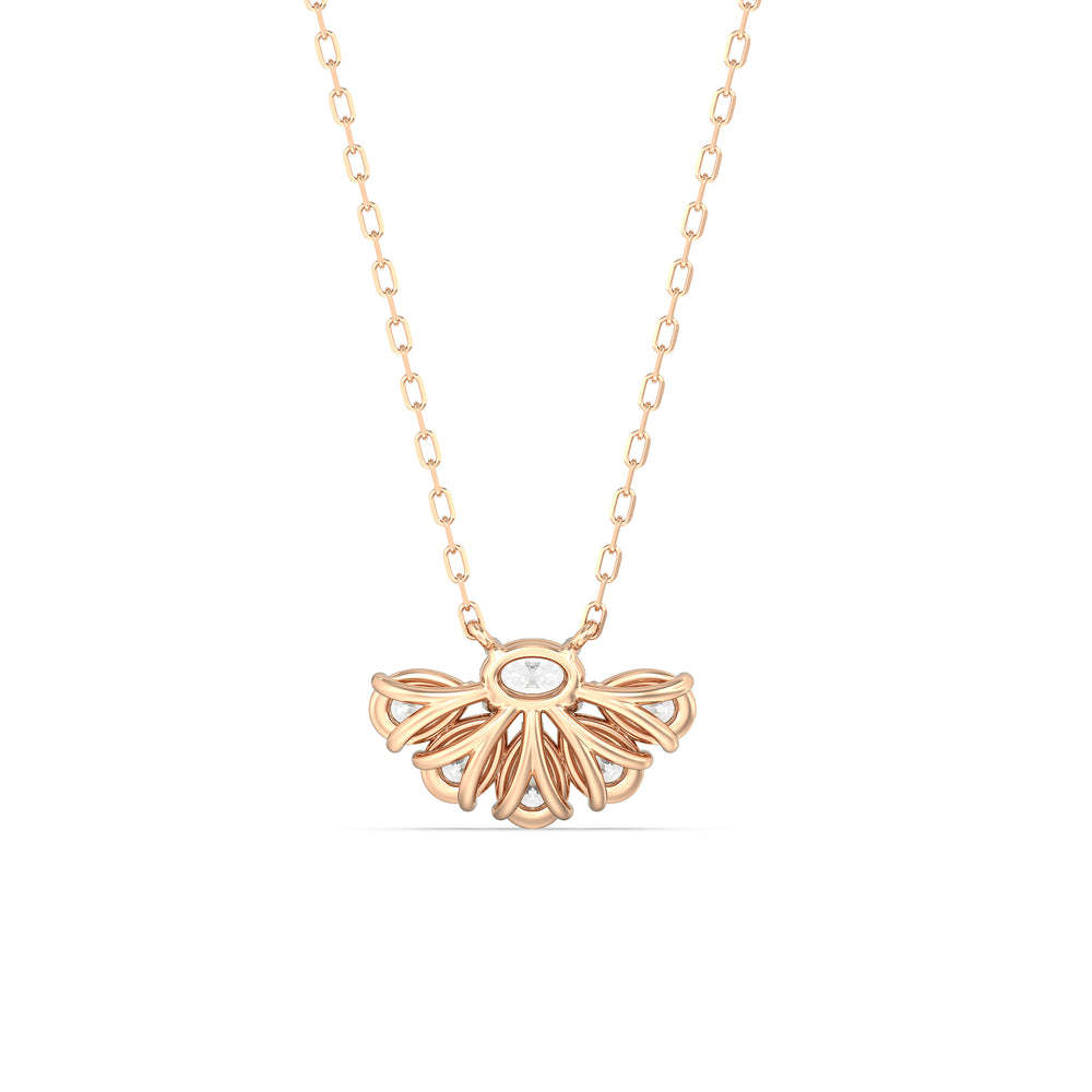 Twinkling Teardrip Diamond Necklace with 14KT Rose Gold / Lab / 1 Cut Diamond in 14KT Rose Gold / Lab / 1 view 6
