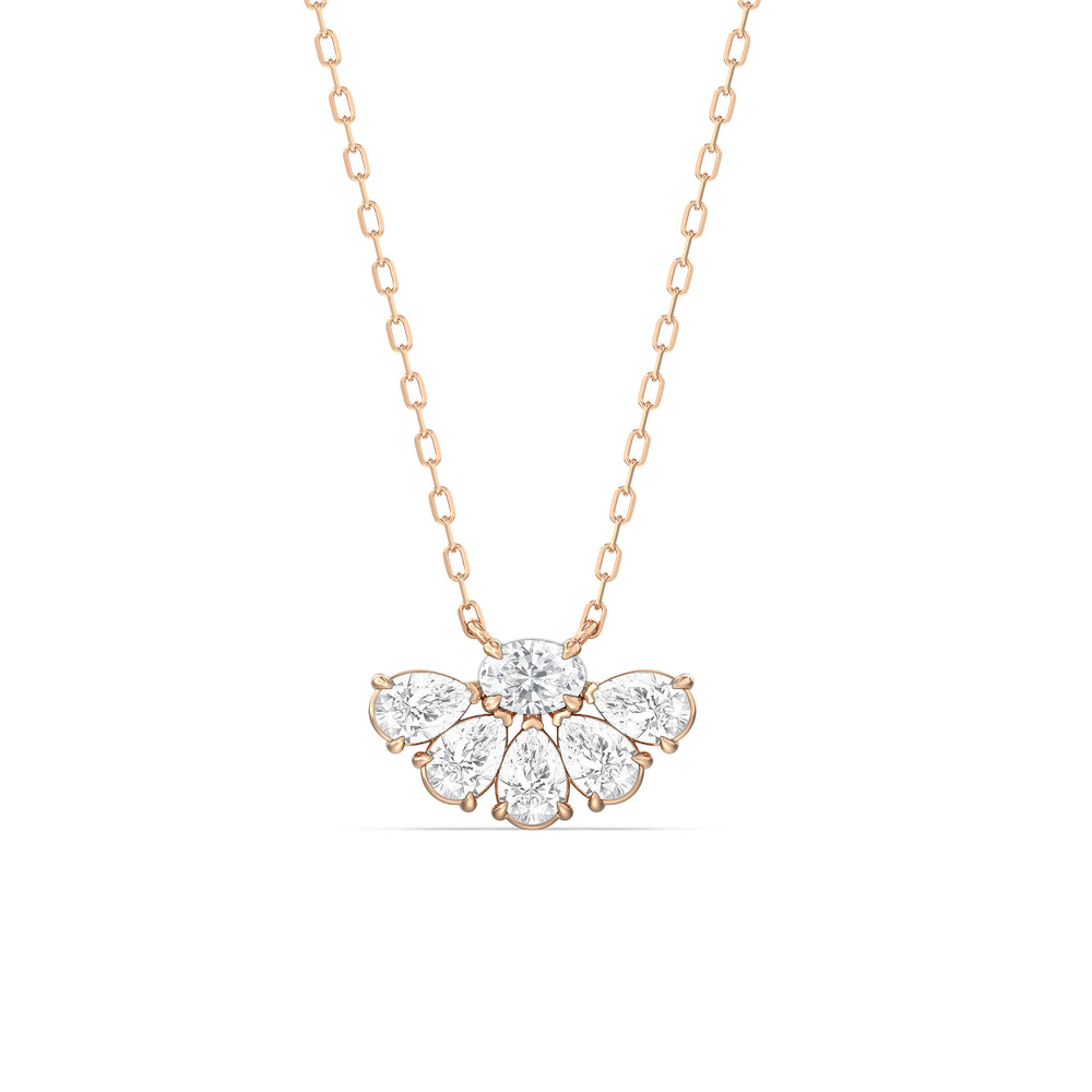 Twinkling Teardrip Diamond Necklace with 14KT Rose Gold / Lab / 1 Cut Diamond in 14KT Rose Gold / Lab / 1 view 1
