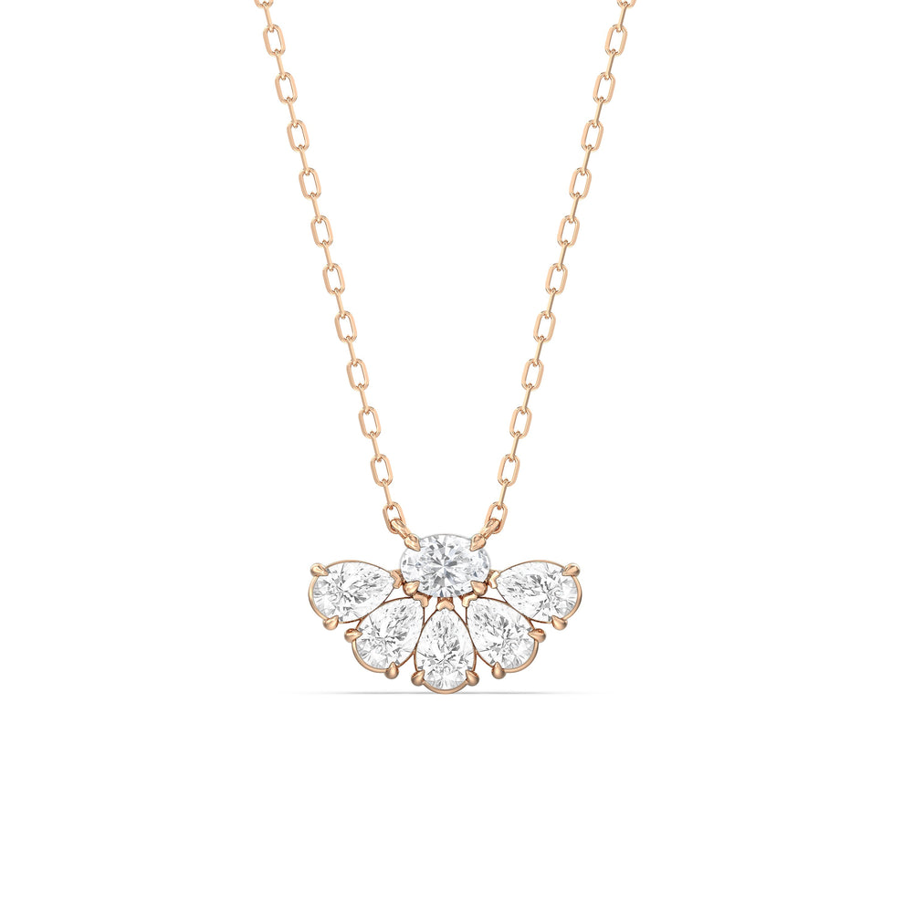 Daisy Petals Necklace with 14KT Rose Gold / Lab / 1 Cut Diamond in 14KT Rose Gold / Lab / 1 view 1
