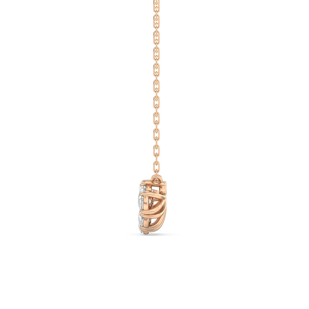 Daisy Petals Necklace with 14KT Rose Gold / Lab / 1 Cut Diamond in 14KT Rose Gold / Lab / 1 view 5
