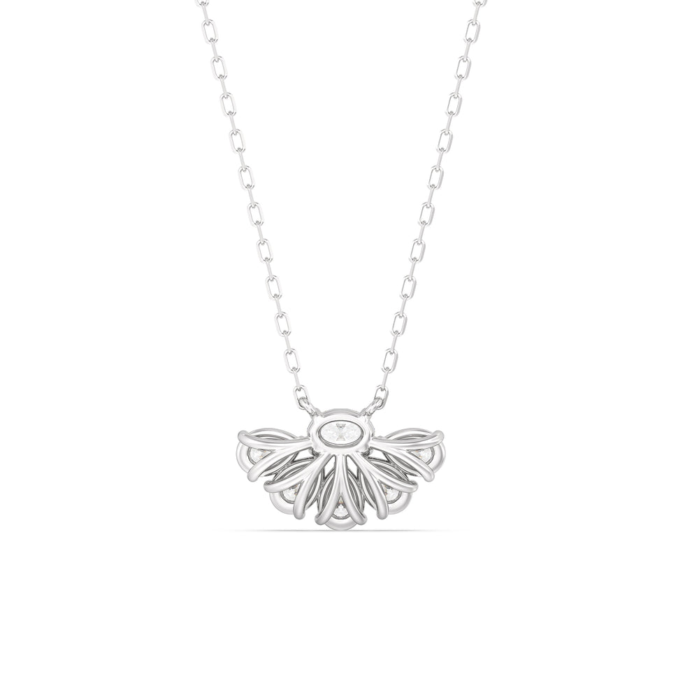 Twinkling Teardrop Diamond Necklace with Sterling Silver / Lab / 1 Cut Diamond in 14KT Sterling Silver / Lab / 1 view 6

