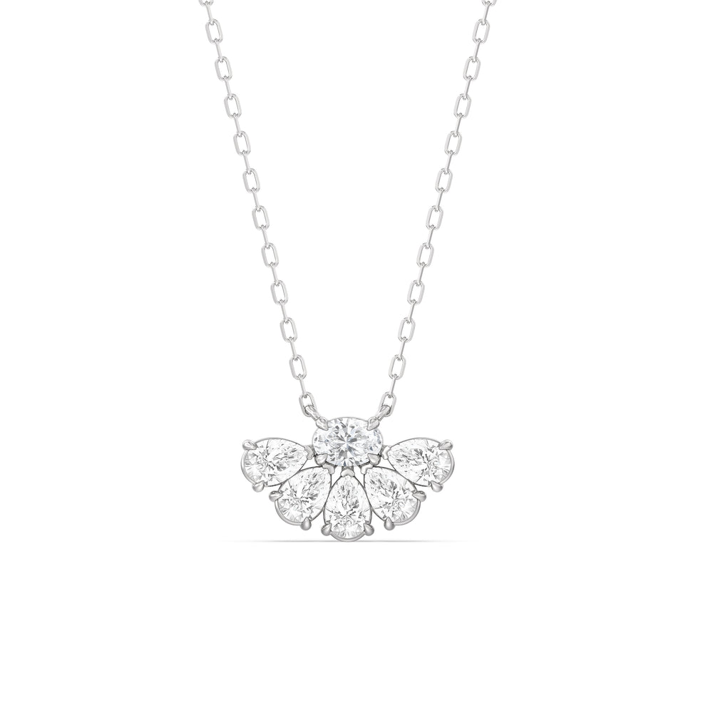 Twinkling Teardrip Diamond Necklace with 14KT White Gold / Lab / 1 Cut Diamond in 14KT White Gold / Lab / 1 view 1
