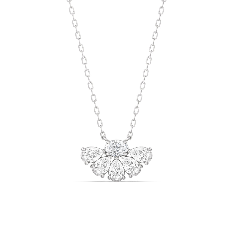 Twinkling Teardrop Diamond Necklace with Sterling Silver / Lab / 1 Cut Diamond in 14KT Sterling Silver / Lab / 1 view 1

